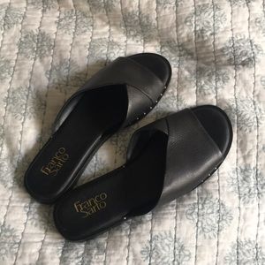 Black slide sandals
